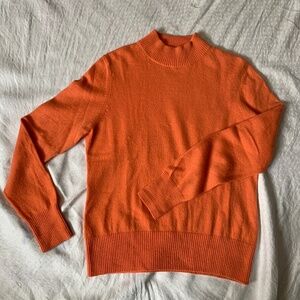 Investment cashmere sweater, size M, mock turtleneck, orange, longsleeve